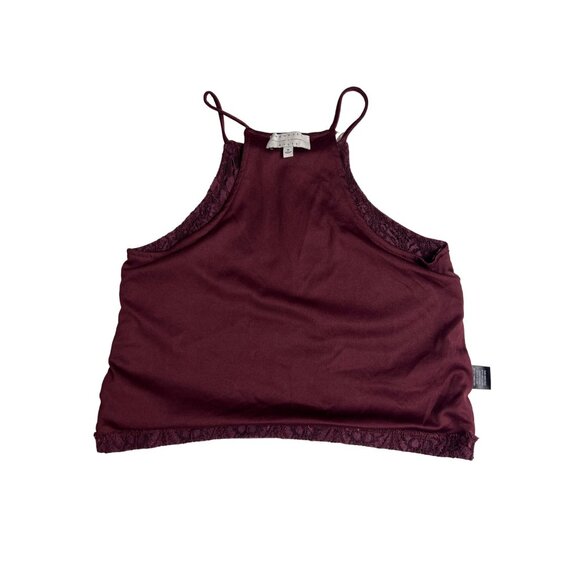 kendall kylie small wine thin strap sleeveless floral lace crop top Dd541 - Picture 10 of 10